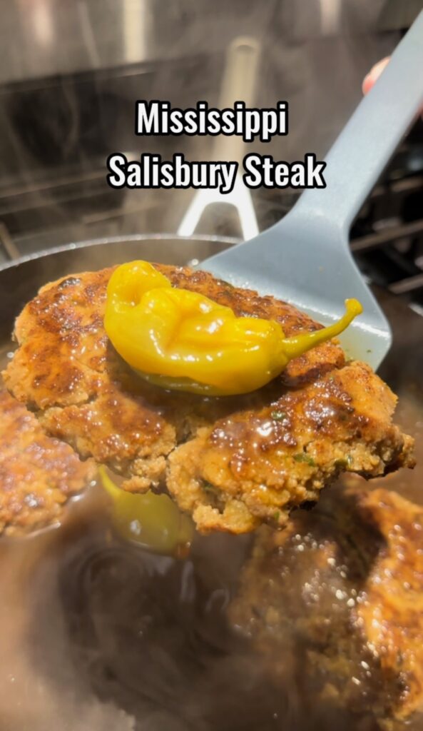 serving of mississippi salisbury steak