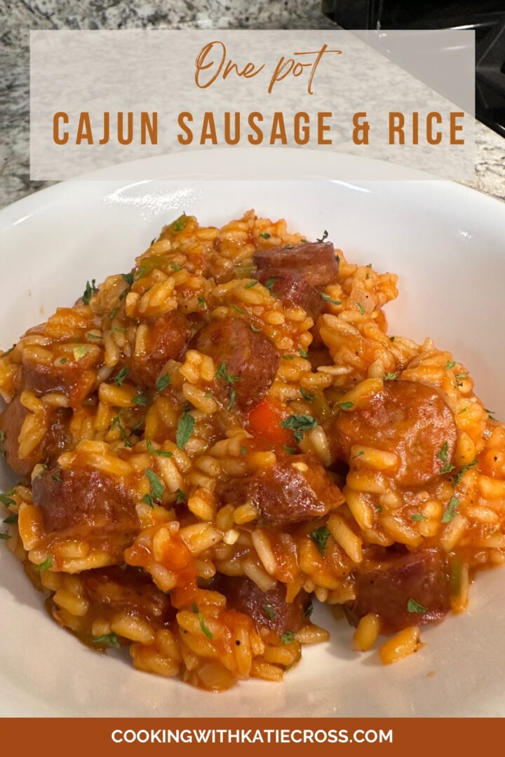 One Pot Cajun Sausage & Rice - Cooking with Katie Cross