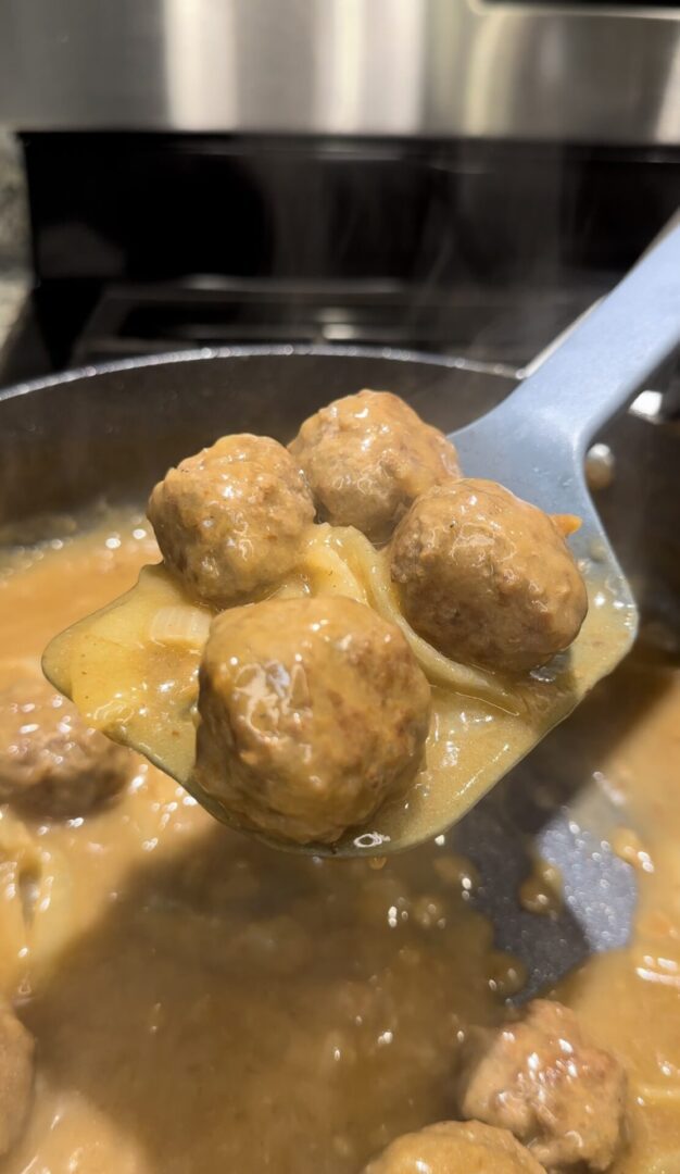 Hamburger Balls & Onion gravy