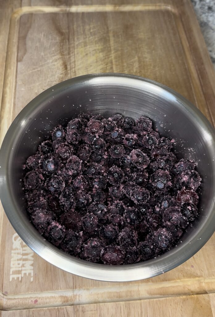 sugar coated blueberries