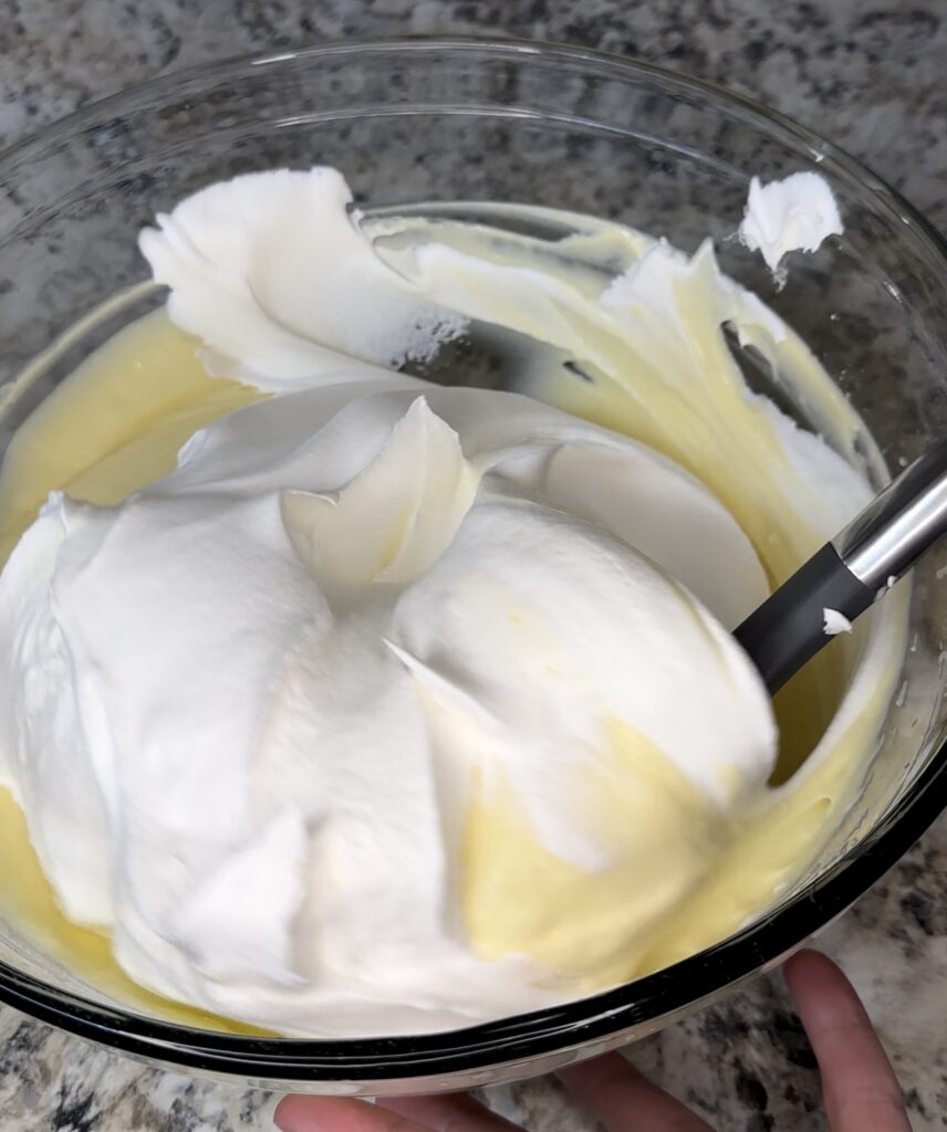 cool whip in pudding mixture