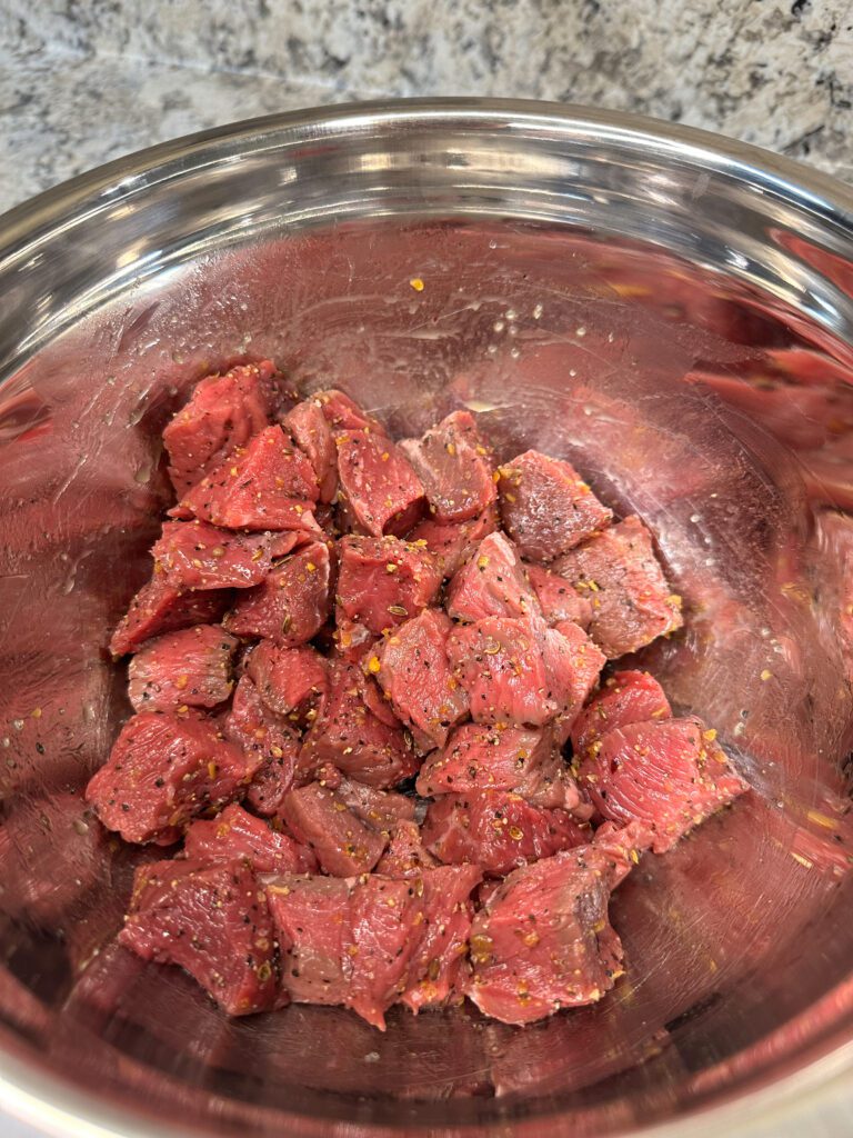 seasoned steak meat