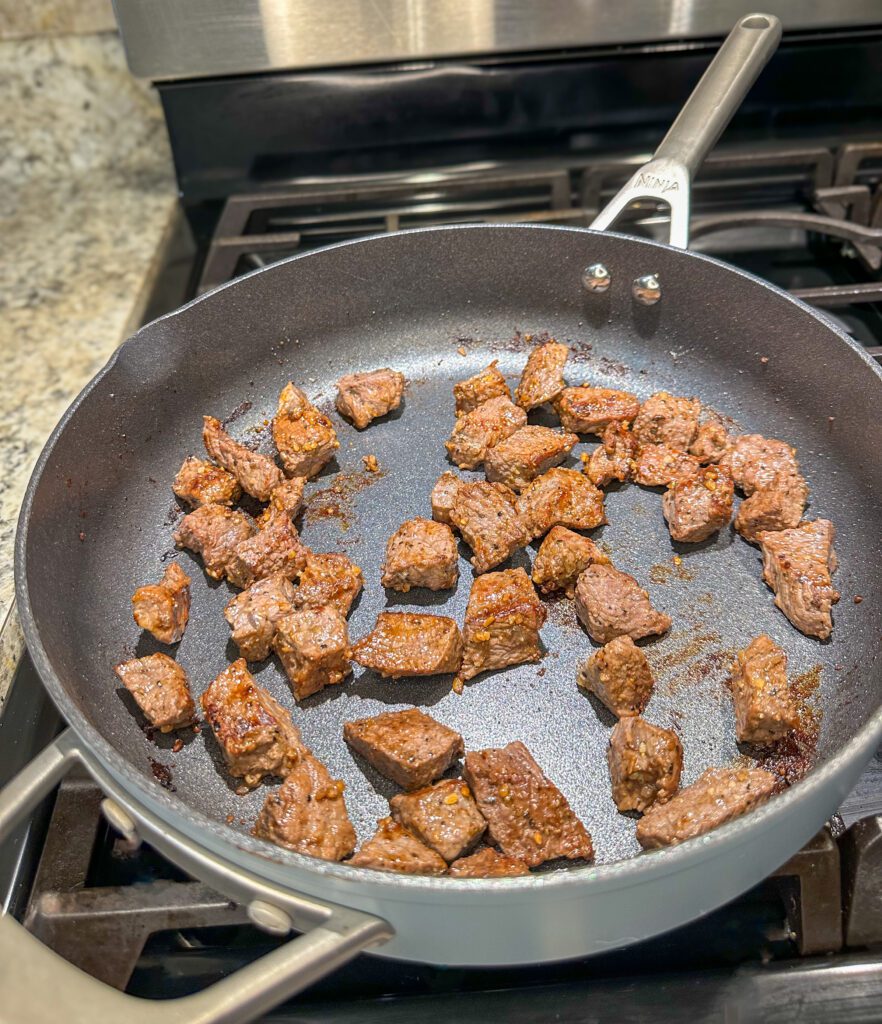 cooked steak bites