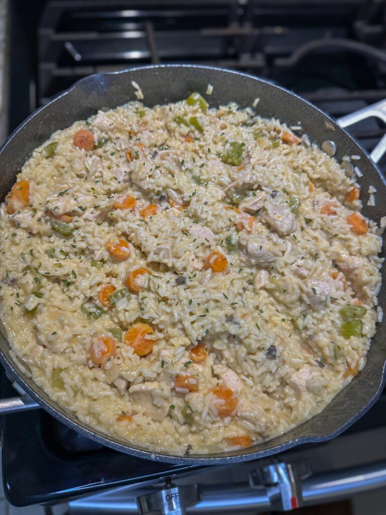 cooked chicken and rice