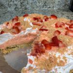 cut strawberry crunch pie