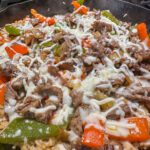 Philly cheesesteak rice skillet