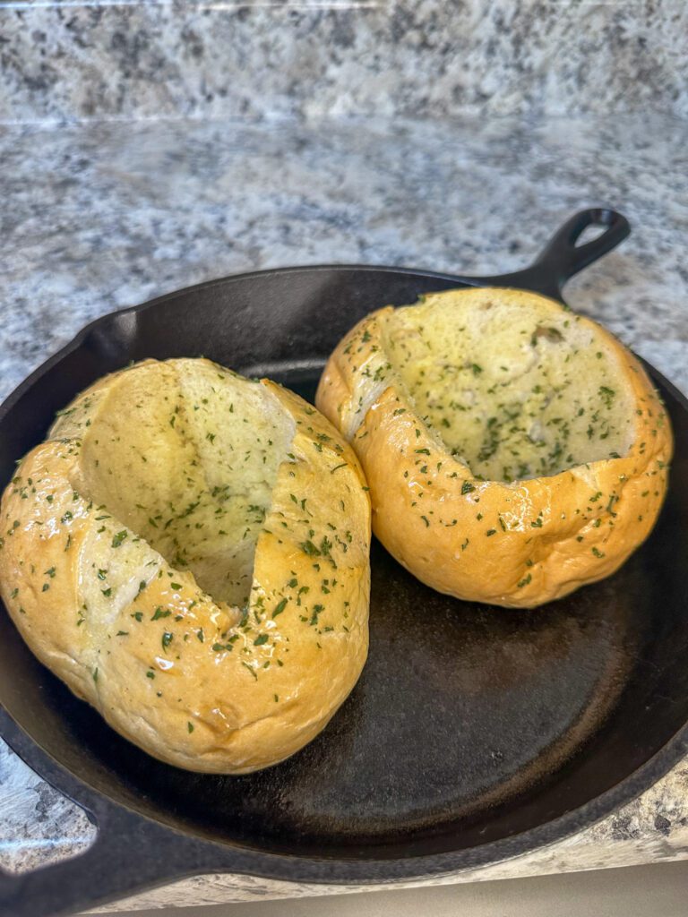 garlic butter bread bowls