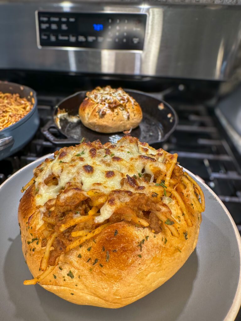 garlic butter spaghetti bowl