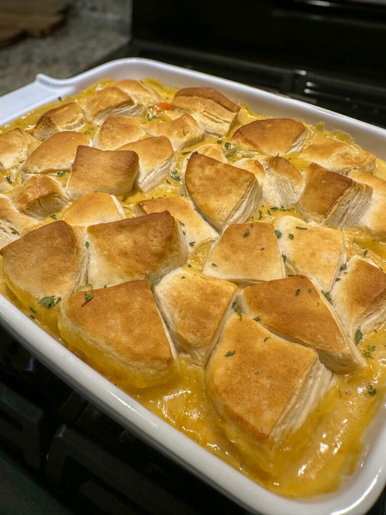 cooked chicken and dumpling casserole 