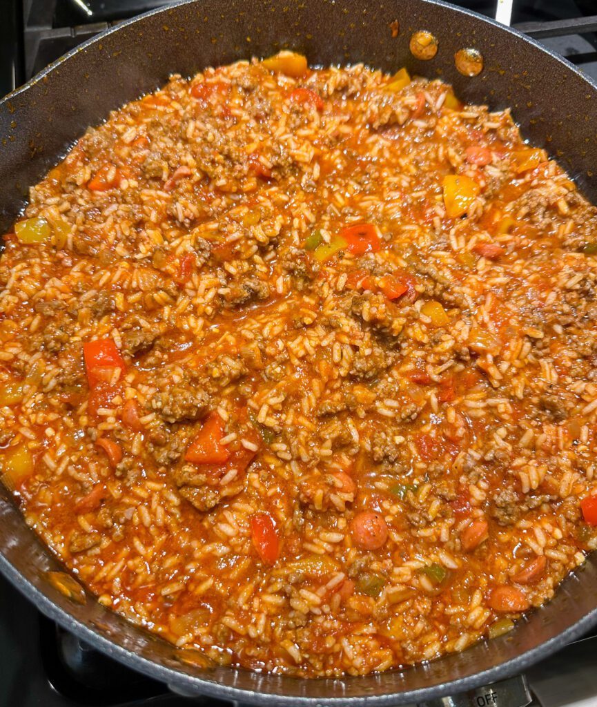 beef and rice mixture