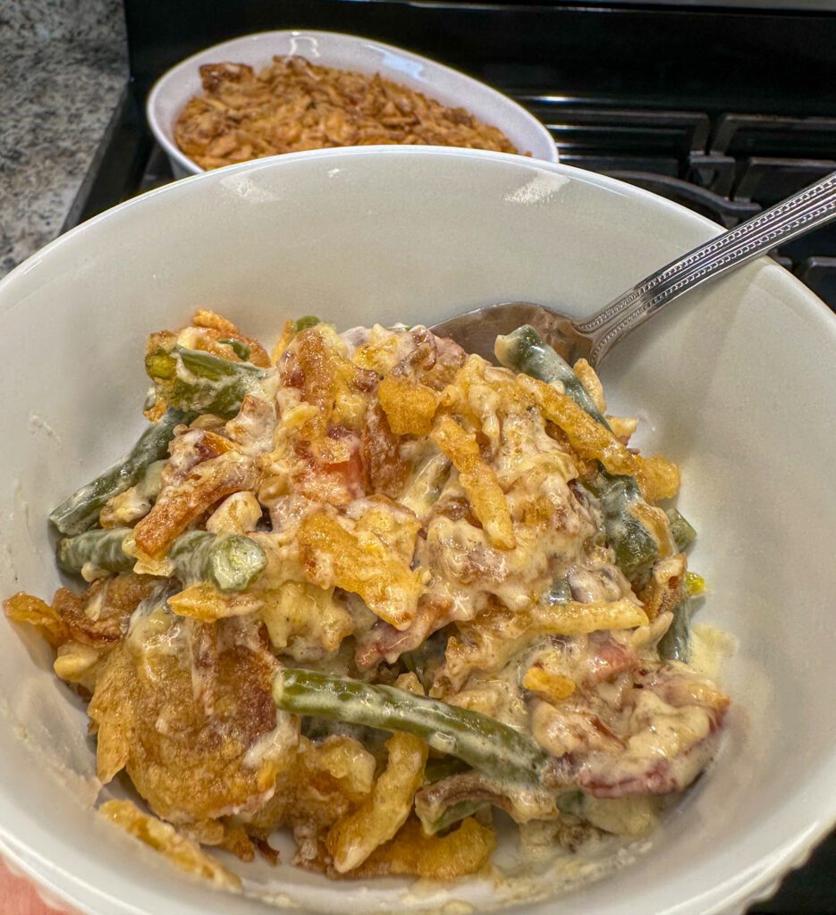 serving of green bean casserole