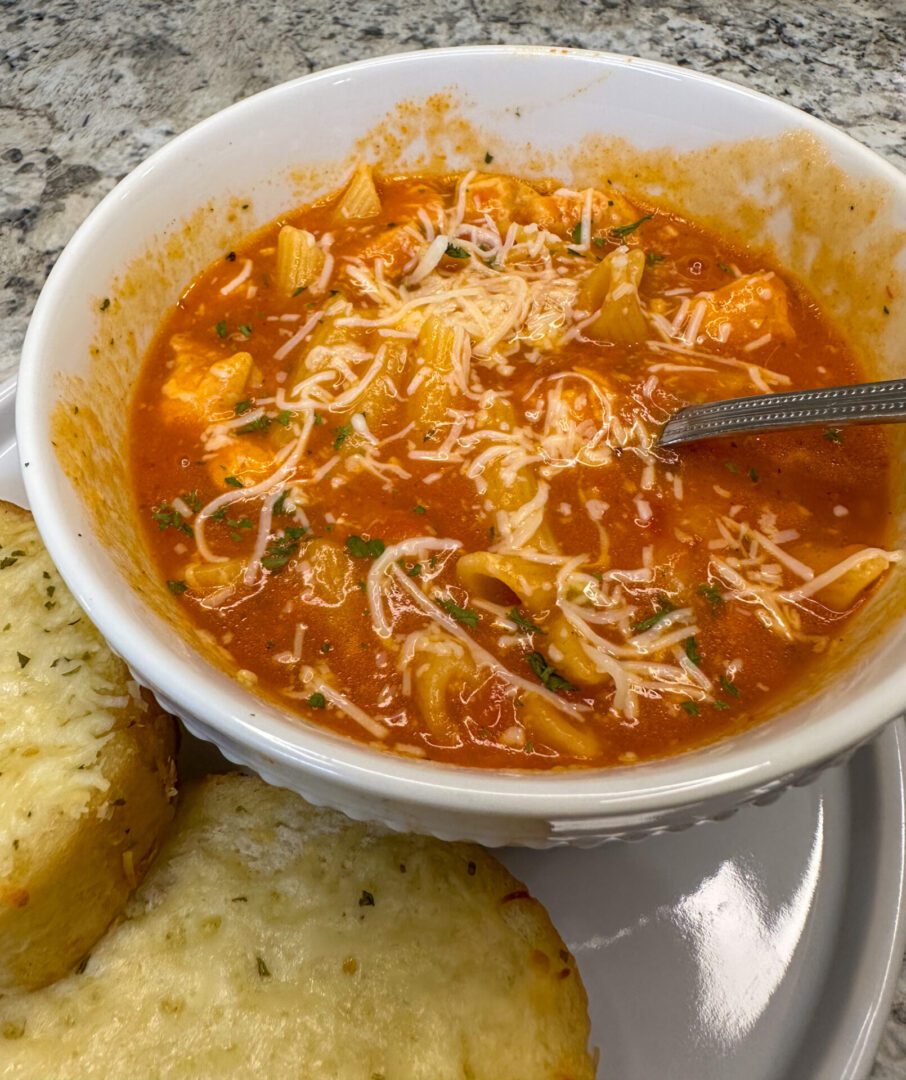 serving of chicken Parmesan soup