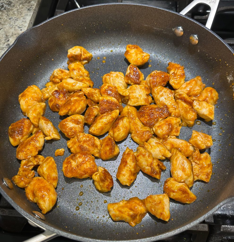 cooked chicken pieces