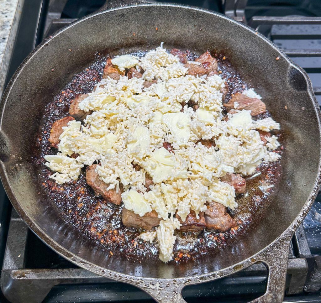 parmesan crust on steak bites