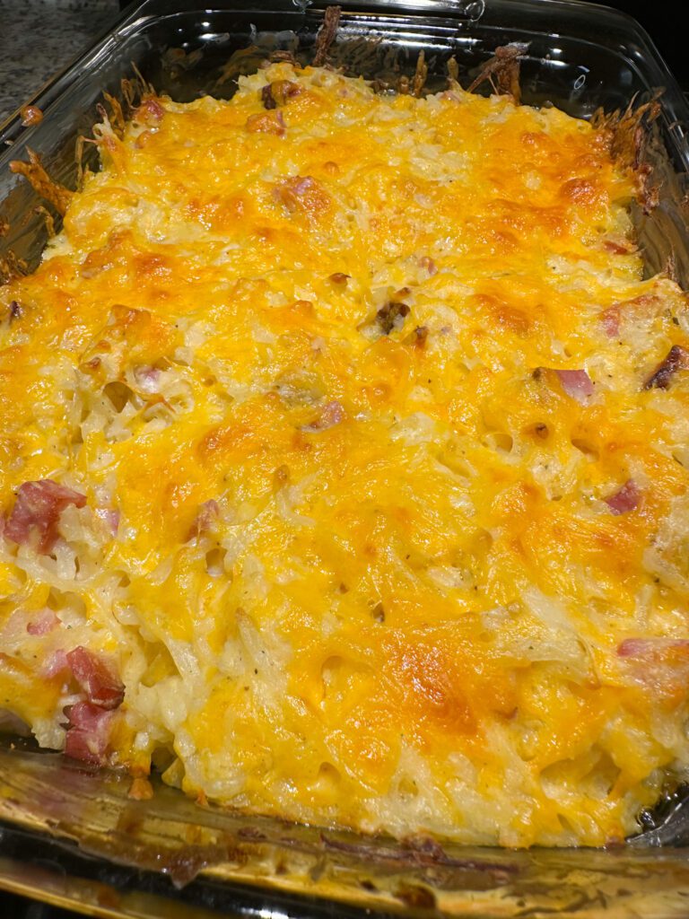 cheesy ham hashbrown casserole