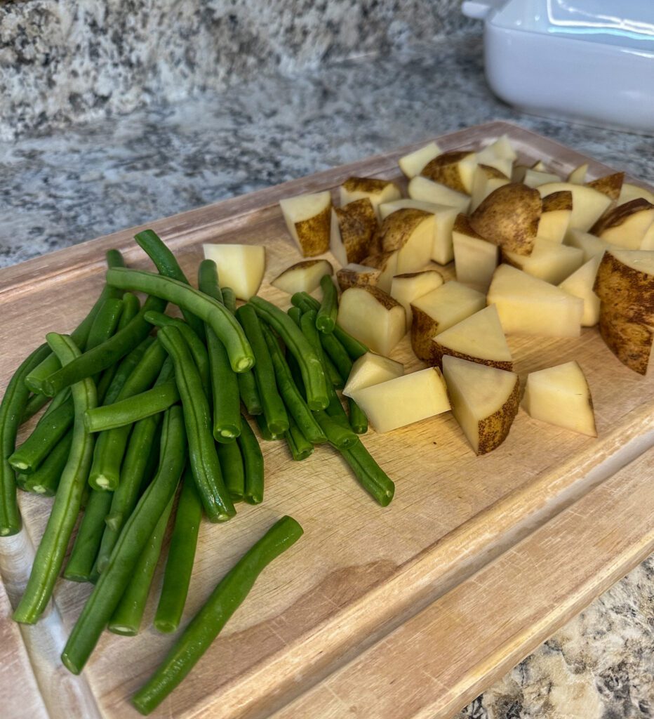 potatoes and green beans