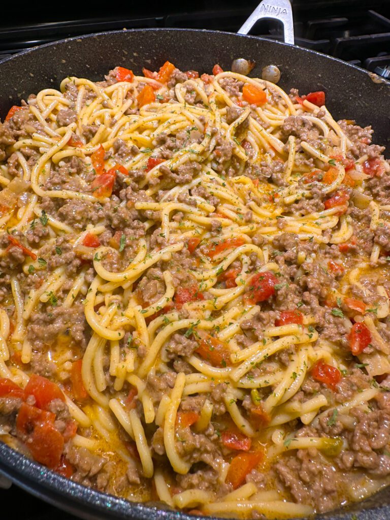 cheesy taco spaghetti